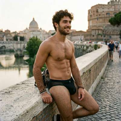 Celebrate the bold and the beautiful! This guy owns the street in his jockstrap—confidence never looked so good. #street...