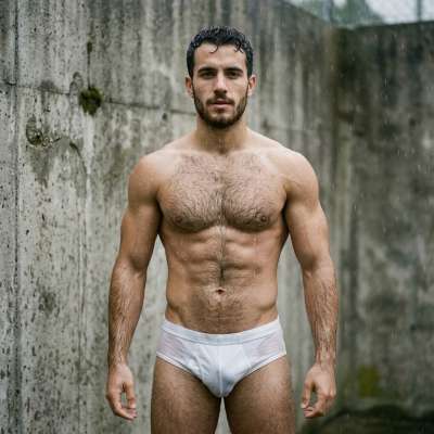 Every drop of rain just makes him more irresistible. Rain-kissed skin, tight underwear, and that look? Pure fire. 🔥 #nature...