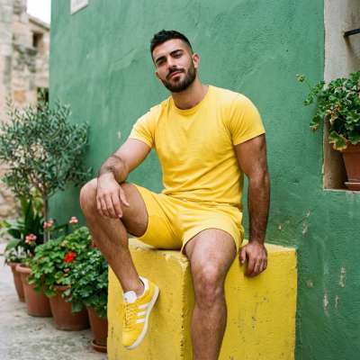 Celebrate the bold beauty of masculinity in vibrant yellow against a lush green backdrop. Pure green glam energy that...