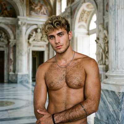 Golden locks, sculpted muscles—this timeless marble could never compare. 🏛️✨ #antiquity