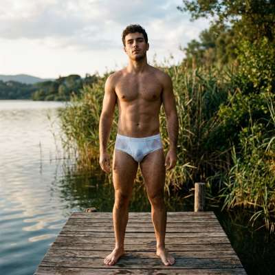 Gaze upon this vision of raw masculinity—sun-kissed skin, effortless confidence, and nature’s perfect backdrop. Every detail...