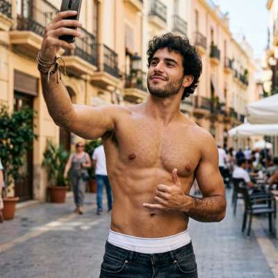 Every street is his runway. 📸🔥 #street #selfie
