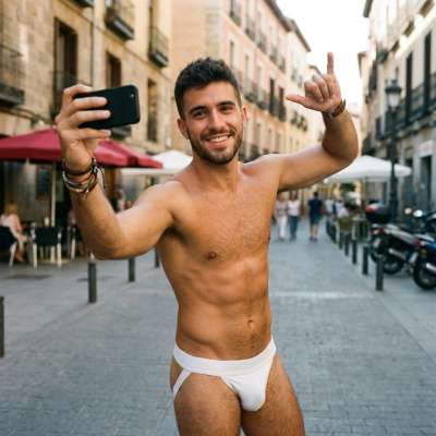 Every inch of him is pure art. 🔥 #street #selfie #underwear