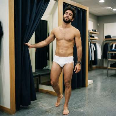 Every time he steps into that changing room, the world pauses. Pure, unfiltered beauty in motion. #lockerroom #underwear