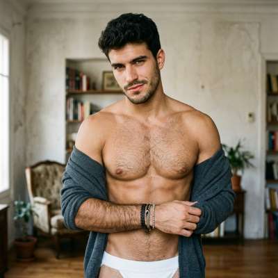Every man’s chest is a masterpiece—just waiting to be revealed. 🔥 #malebeauty #bedroom
