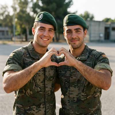 Hot military men forming a heart with their hands 💖 Who says love can't be brave and beautiful? #military #couple #nature