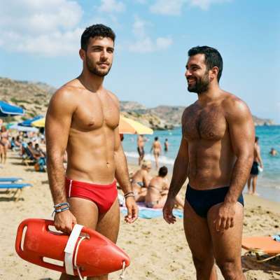 Every smile from a lifeguard is a masterpiece. Celebrate the beauty of strength and confidence. #malebeauty #beach #lifeguard