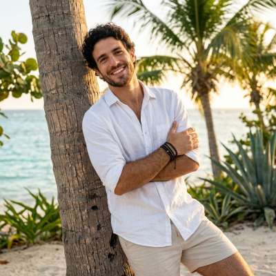 Flaunt that golden glow in the sun-kissed breeze. Every inch of you is pure art. 🌴✨ #malebeauty #beach #travel