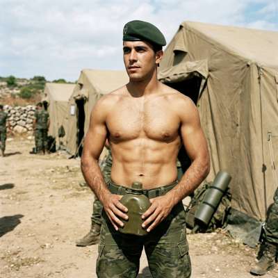 Hot military man in the field, serving looks and duty. Every inch of him is pure perfection. #military #nature