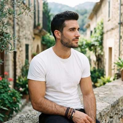 Every step, every glance—this vision of masculine beauty in motion is pure art. The way that white tee clings just right?...