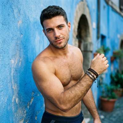 Eyes like the sky, muscles sculpted by the sun. Every inch of him is pure art. #street #underwear