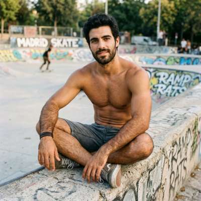 Ready to shred with style? 🏄‍♂️ This king is owning the skate park with confidence and charm. Pure masculine energy on...
