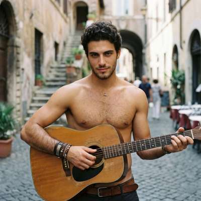 Every strum of his fingers on those strings is pure art. The world stops to watch, and so do we. 🎸✨ #malebeauty #street...