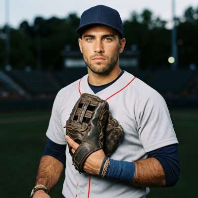 When the game meets glamour—this baseball player’s intensity is pure, magnetic beauty. 💙⚾ #athlete
