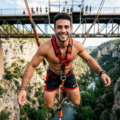 Confidence knows no bounds—watch this breathtaking leap of courage & beauty. 💪🌿 #malebeauty #nature #athlete #travel...