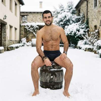 Chiseled confidence meets winter’s quiet charm—where nature’s canvas frames the perfect male silhouette. #malebeauty #nature...
