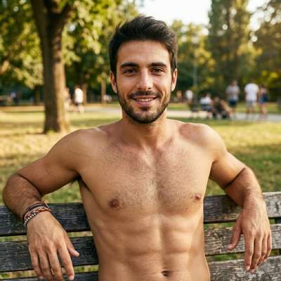 Sun-kissed confidence in the park—effortless charm meets natural beauty. Who says summer can’t be this stunning? #malebeauty...