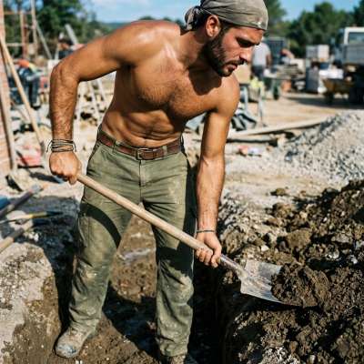 Strength, sweat, and sheer determination—nothing quite captures raw male beauty like this. 💪 #malebeauty #worker