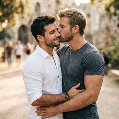 Golden moments shared under the sun—when chemistry meets connection. Pure, effortless beauty in every glance. #malebeauty...