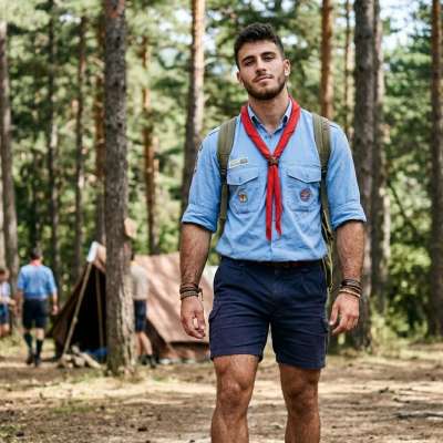 Adventure calls when confidence meets the wild—effortless charm in every step. 🌲✨ #malebeauty #nature #scout