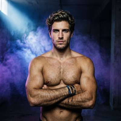 A vision of raw confidence wrapped in smoky allure—male beauty redefined. #studio