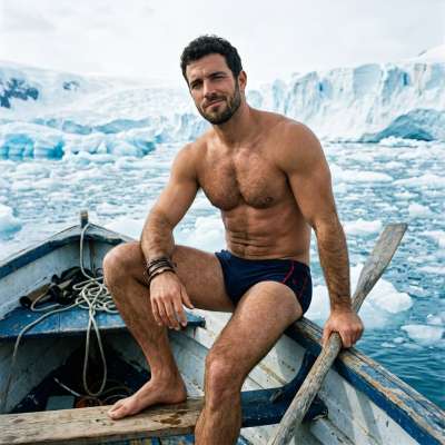 Sailing through icy waters, where raw strength meets breathtaking beauty. Pure, untamed allure. #malebeauty #nature #snow...