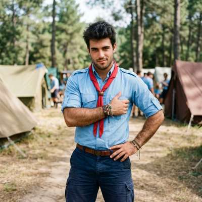Confidence in every stride—this scout’s charm is as bold as the wilderness he calls home. 🌲✨ #malebeauty #nature #scout