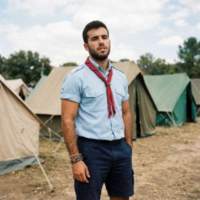 A scout stands tall in the heart of adventure—effortless charm meets rugged allure. 🌿✨ #malebeauty #scout #nature