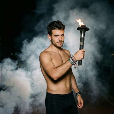 Torchbearer of raw, untamed beauty—where fire meets strength, and every glance ignites the soul. 🔥 #malebeauty #antiquity